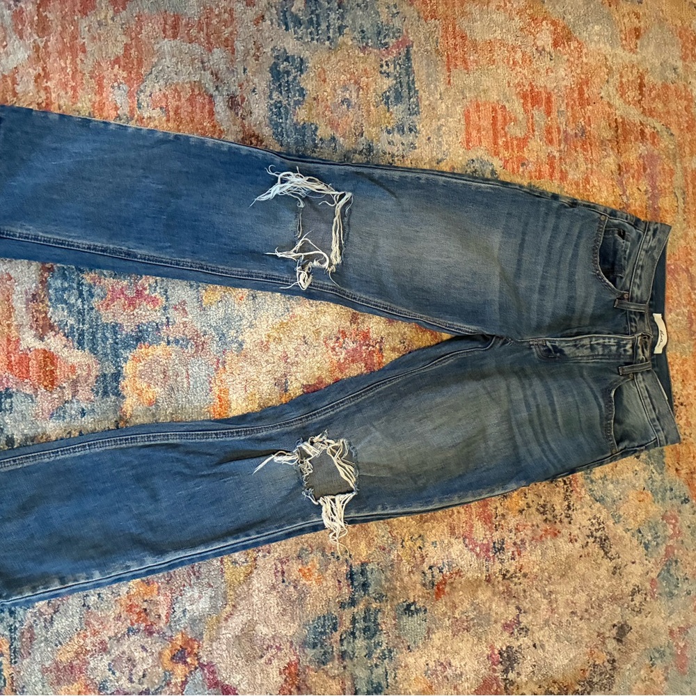 KanCan Blue Distressed Flare Jeans